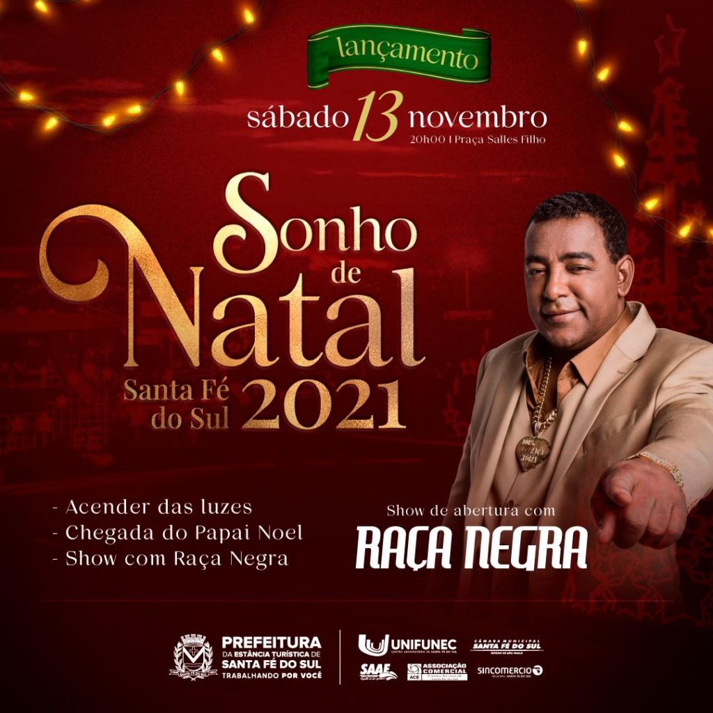 Show com o grupo Raça Negra, sábado dia 13, abertura do Sonho de Natal, em Santa  Fé do Sul SP. - Minuto do turismo