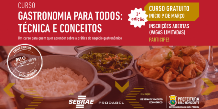 Prefeitura de Belo Horizonte MG, lança terceira edição de curso de Gastronomia