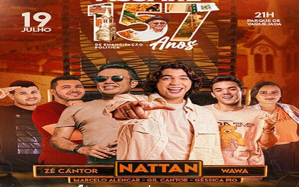 NATTAN, ZÉ CANTOR E ARTISTAS DA REGIÃO COMANDAM A FESTA DOS 157 ANOS DE ASSARÉ CE
