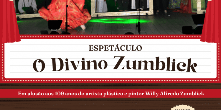 Espetáculo “O Divino Zumblick” acontece na próxima segunda-feira (26) em Tubarão SC